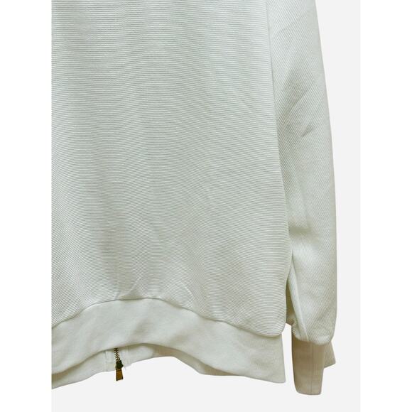 EFan White Oversized Zip Jacket Sweater Gold Hardware Size Large - Picture 6 of 10